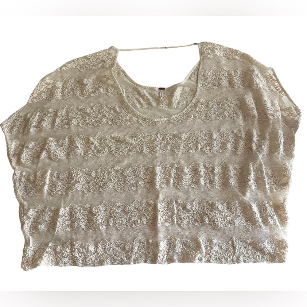 Free People Cream Lace Women's Top